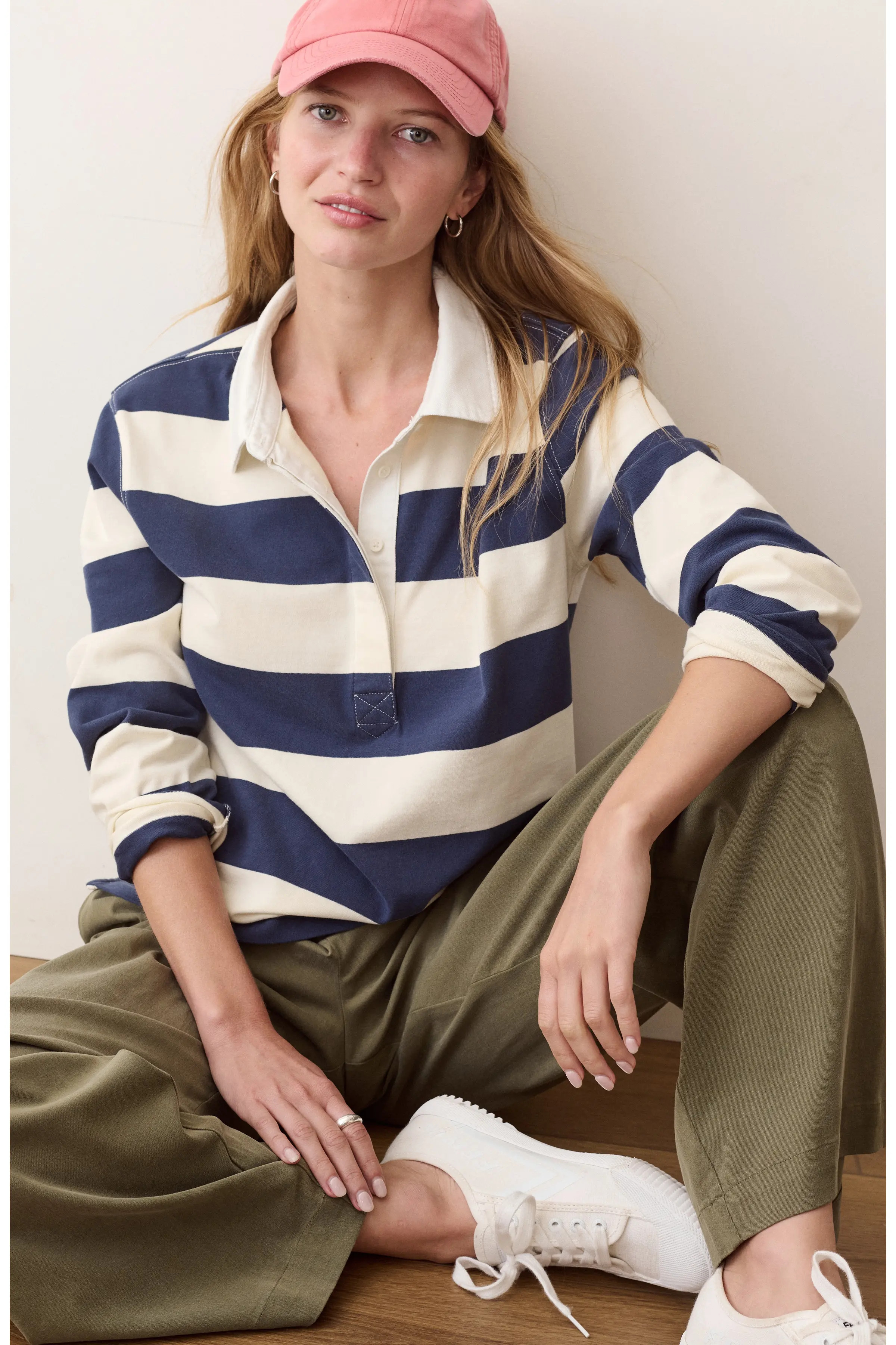 Marine Layer Miracle Jersey Stripe Rugby Polo (Women) | Nordstrom | Nordstrom