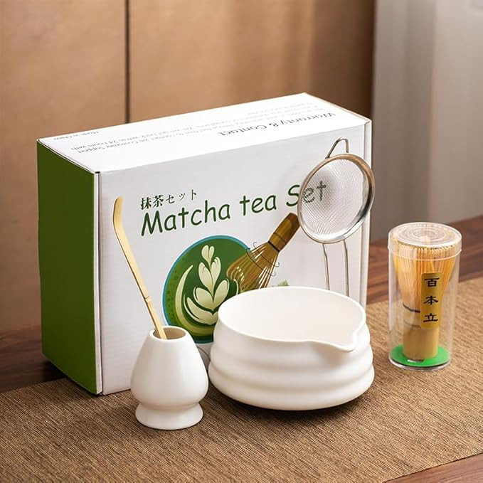 Matcha Set With Bowl, Matcha Sifter, Matcha Whisk Holder and Spoon- The Perfect Matcha Kit for (W... | Amazon (US)