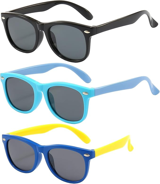 3 Pack Kids Sunglasses for Boys Girls Kid children's Polarized Sunglasses Age 3-10 | Amazon (US)