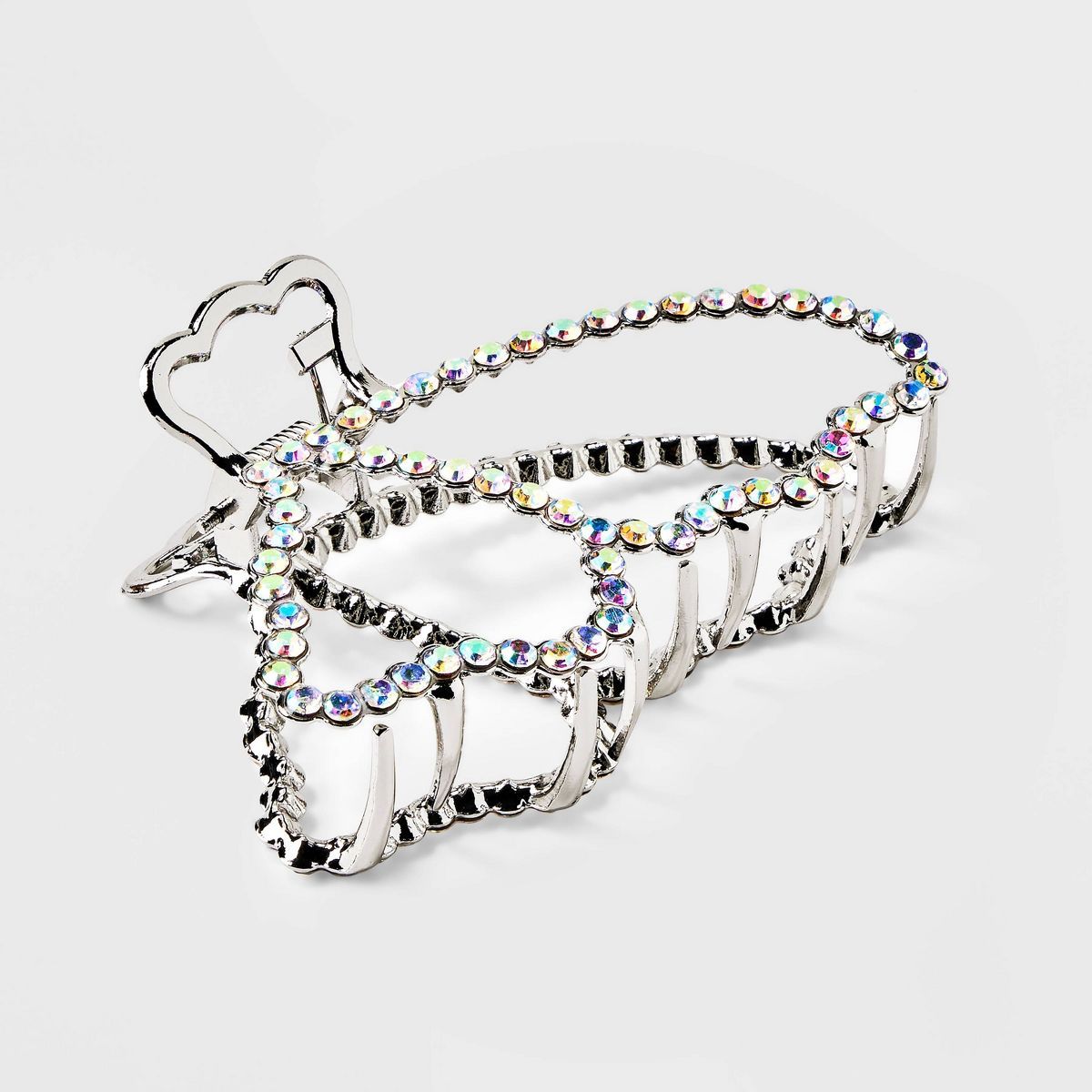 Metal Rhinestone Butterfly Claw Hair Clip - Wild Fable™ Silver | Target