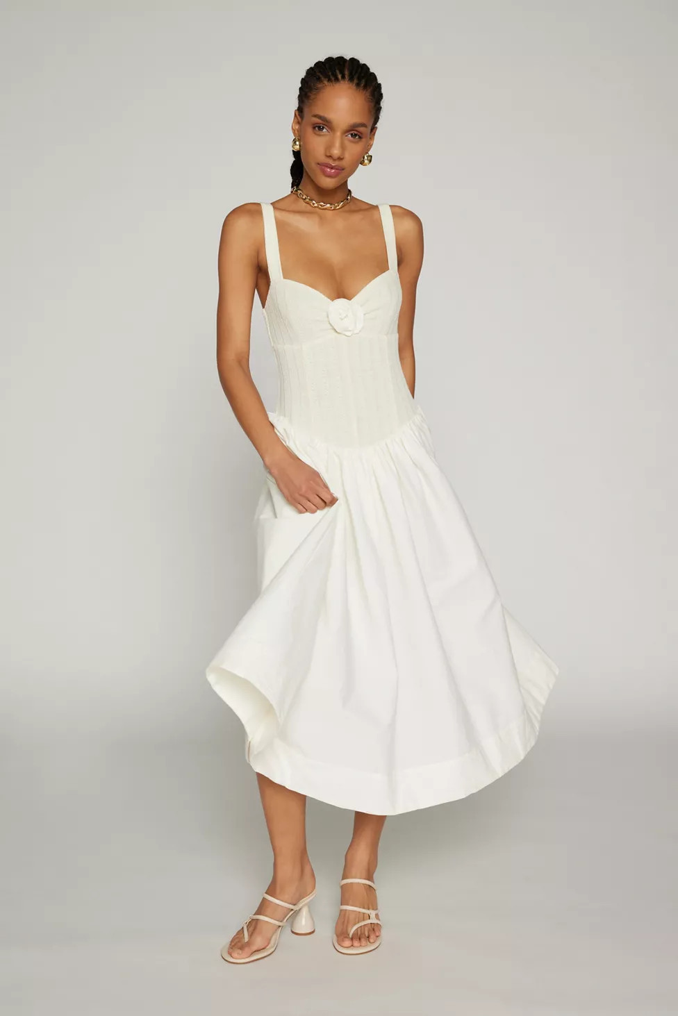 For Love & Lemons Billie Pointelle Midi Dress | Urban Outfitters (US and RoW)