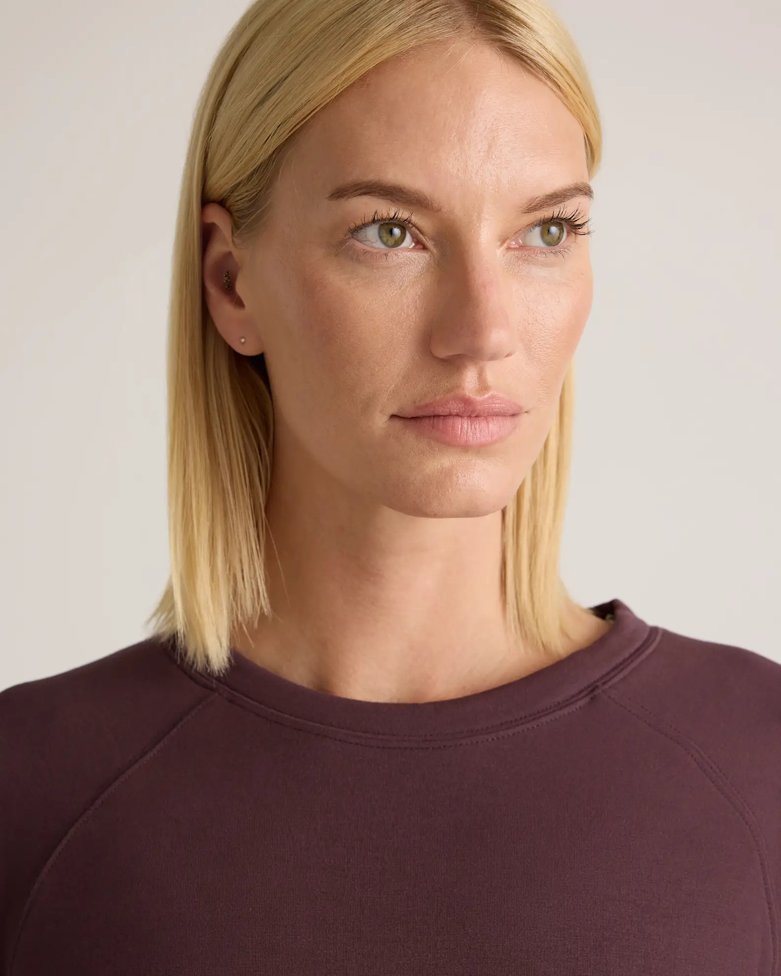 SuperSoft Fleece Crew in Dried Fig | Quince