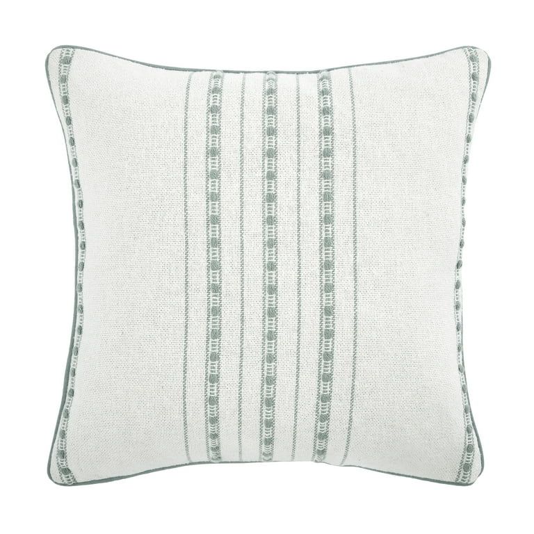 Mainstays 18" x 18" Green Stripe Cord Cotton Rich Decorative Pillow | Walmart (US)