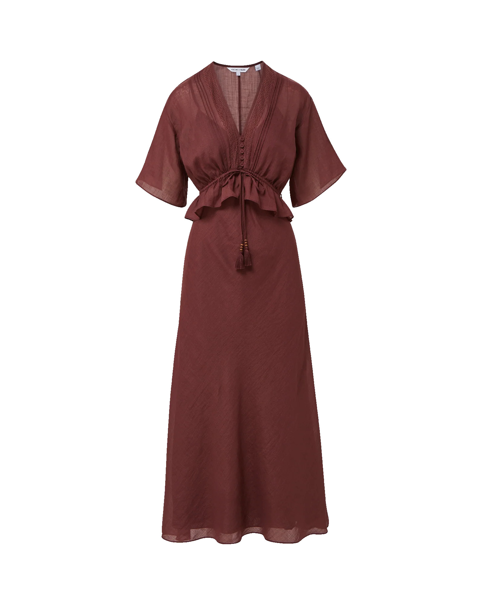Dominick Midi Dress in Burgundy Raisin | Veronica Beard | Veronica Beard