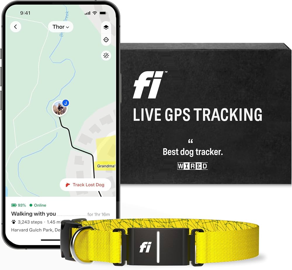 Fi Series 3 Smart Dog Collar - GPS Dog Tracker and Activity & Health Monitor, Waterproof, LED Lig... | Amazon (US)