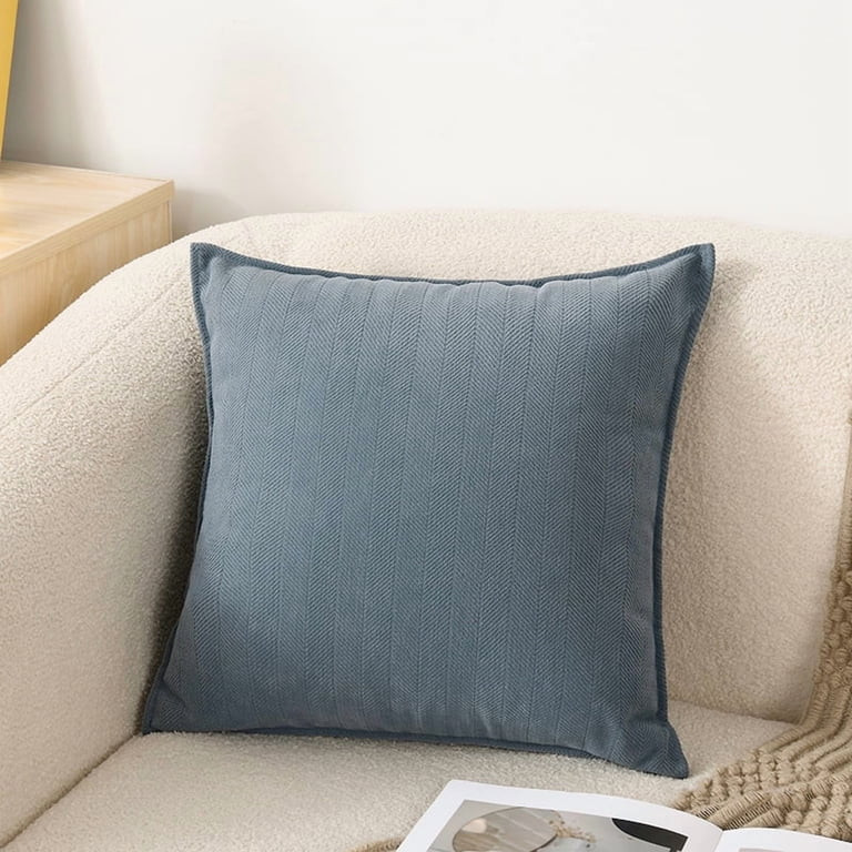 suxuMhao Decorative Chenille Throw Pillow-Stripe Print 18×18 IN Gray Blue,Bed Pillows Decorative... | Walmart (US)