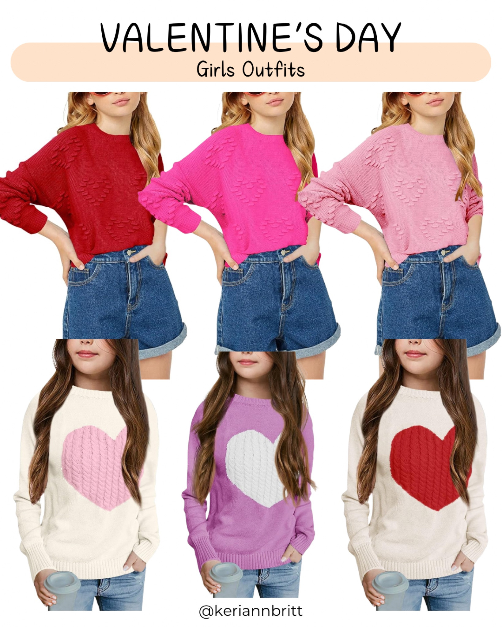 Girls Valentine’s Day Sweaters 

V day outfit / Amazon fashion / Amazon style / Amazon kids 

#LTKSeasonal #LTKKids #LTKStyleTip