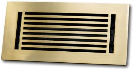 4 x 10 Cast Aluminum Linear Bar Vent Cover with Damper - Brushed Brass (Overall: 5.75 x 11.75) | ... | Amazon (US)