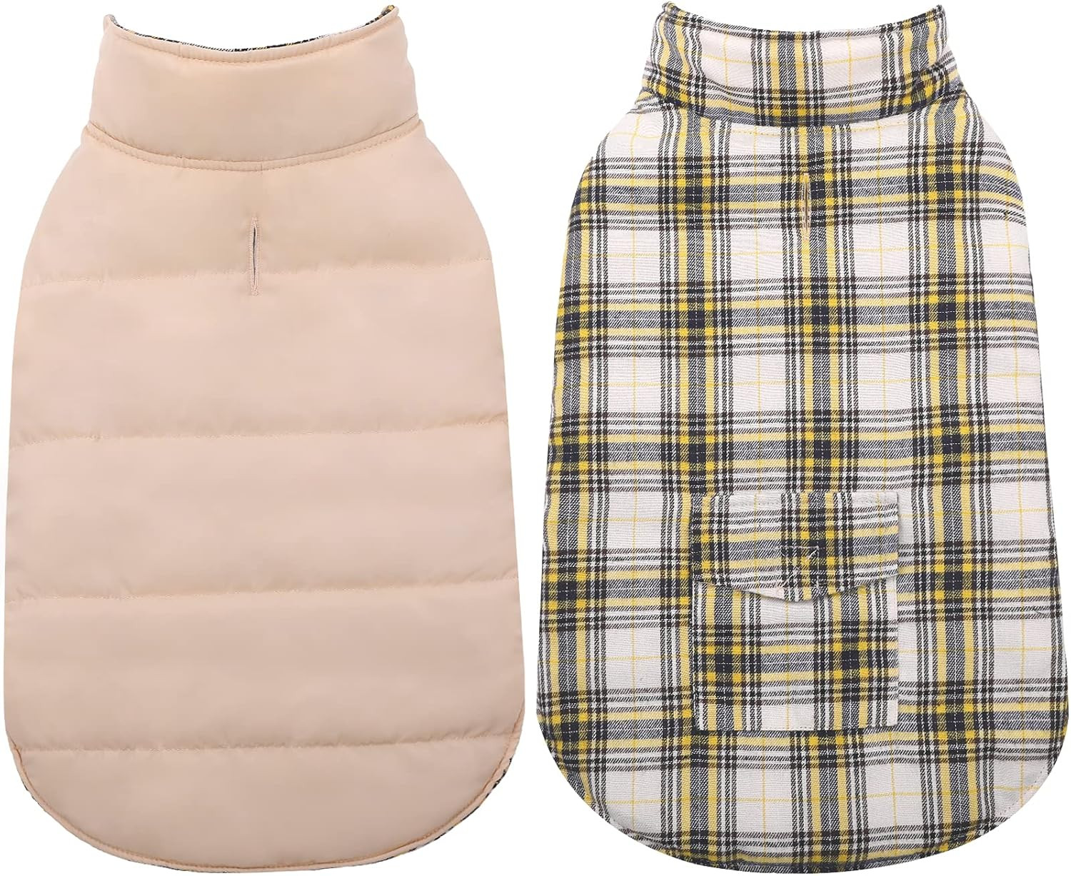 Kuoser Dog Winter Coat, Waterproof Dog Jacket British Style Plaid Pet Vest Reversible Dog Apparel... | Amazon (US)