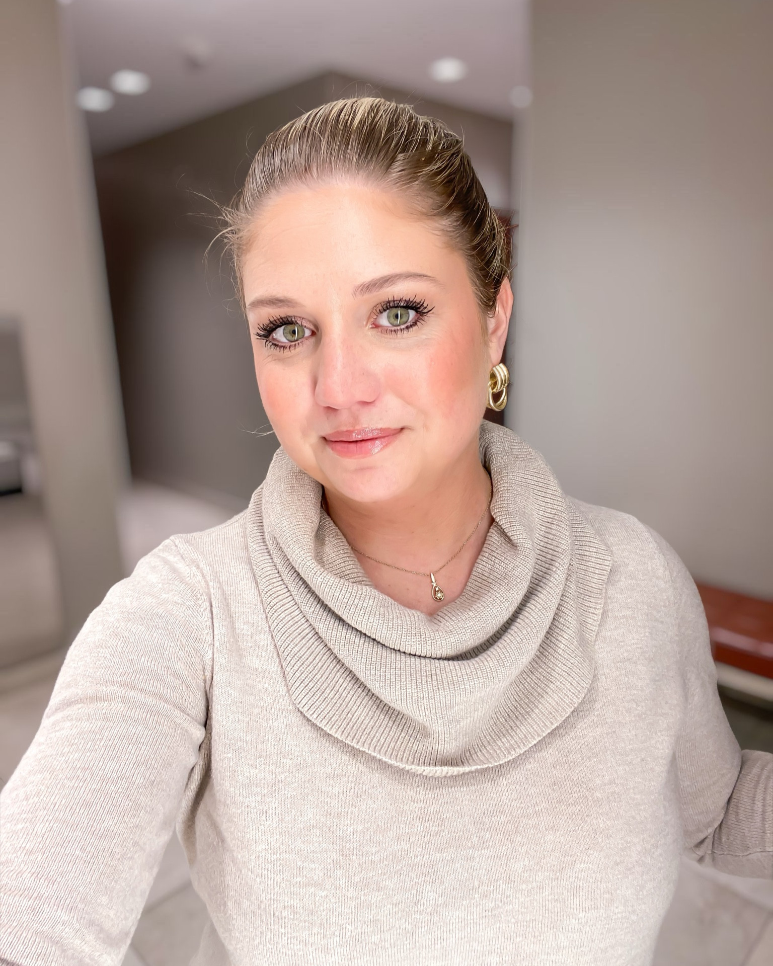 Friday makeup for casual day in the office. Tried out a new bronzer contour stick today from LYS. I love how the Saie lip gloss makes my lips feel (shade dip). 

Corporate OOTD. Business makeup. Glossy lips. Dewy glowy base. All day wear  

#LTKBeauty #LTKStyleTip #LTKWorkwear