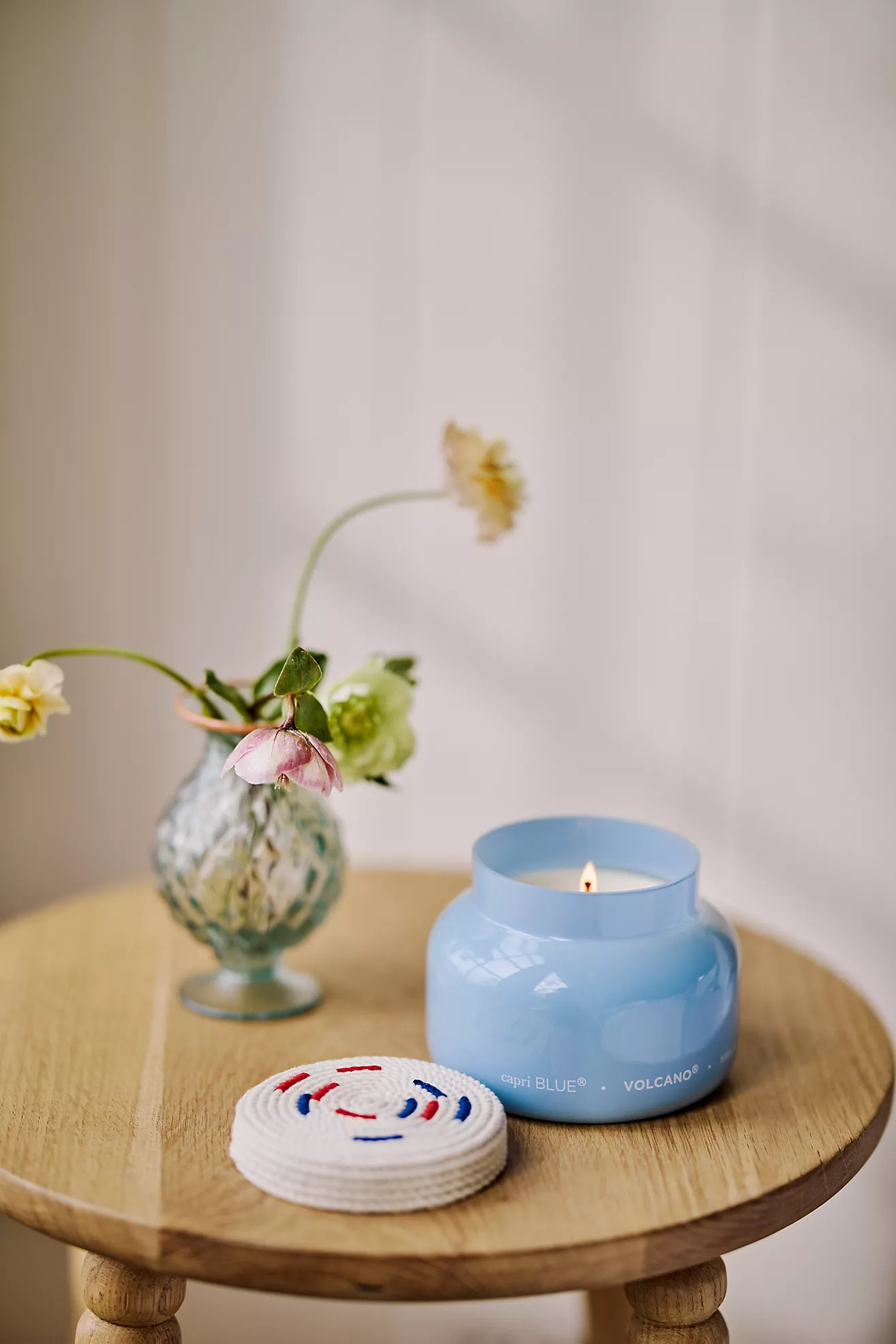 Capri Blue Volcano Nautical Rope Glass Candle | Anthropologie (US)