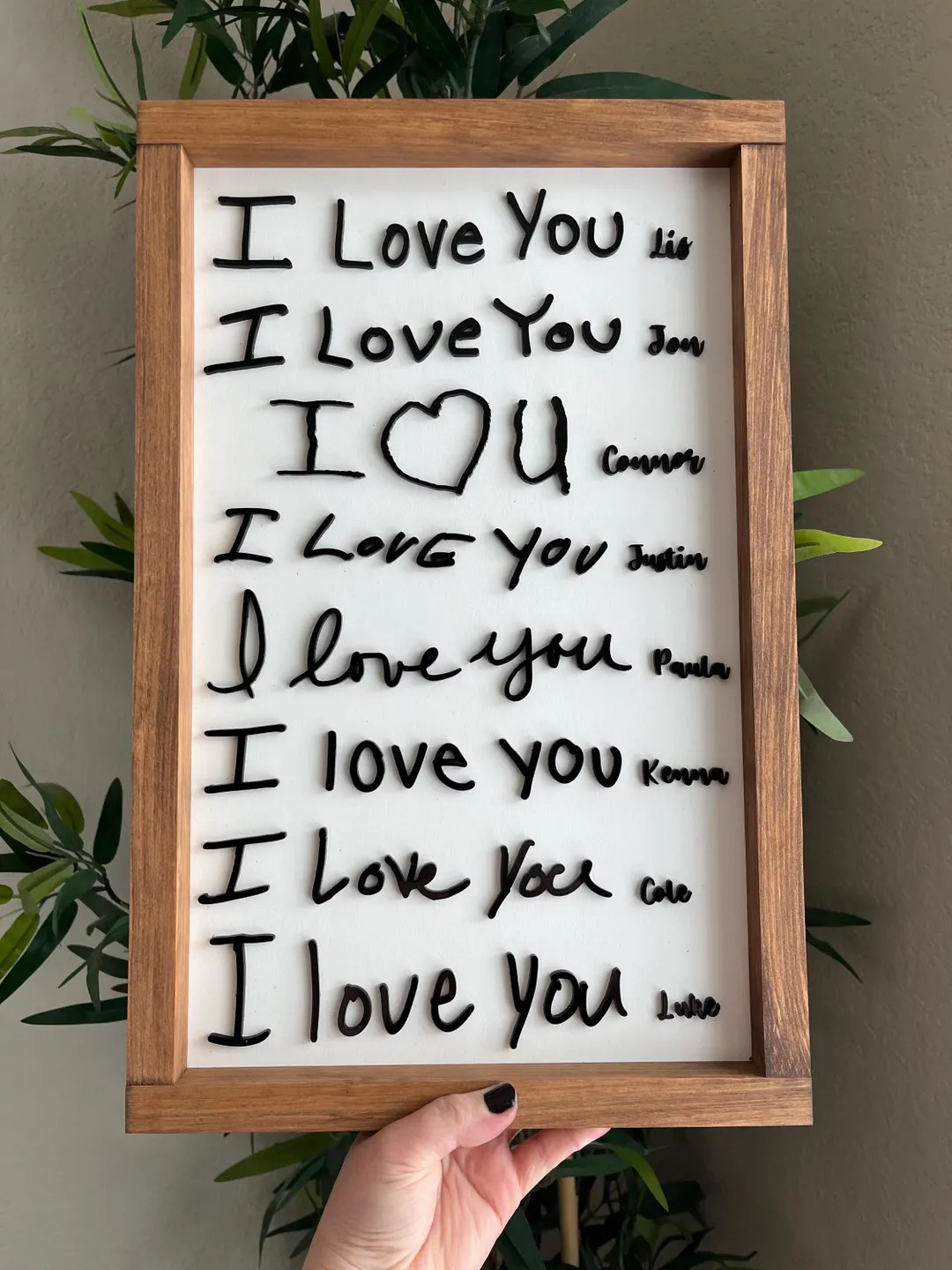Personalized I Love You Sign WITH NAMES: 3D Laser Cut, Custom Wood Frame - Etsy | Etsy (US)