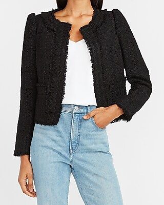 Puff Sleeve Boucle Blazer | Express