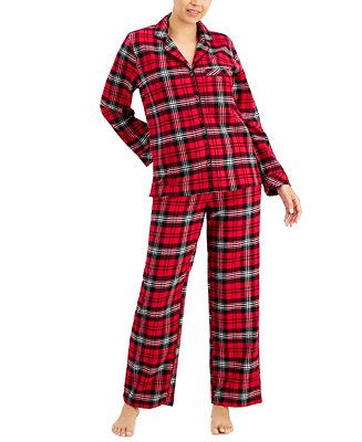 Charter Club Printed Cotton Flannel Pajama Set, Created for Macy's & Reviews - All Pajamas, Robes... | Macys (US)