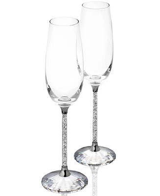 Swarovski Crystalline Toasting Flutes, Set of 2 - Macy's | Macy's