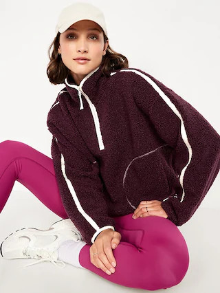 Loose Sherpa Quarter-Zip Pullover | Old Navy (US)