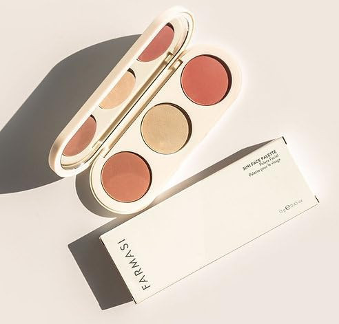 Farmasi 3 in 1 Face Palette, 15g/0.53oz - Contour, Blush, Highlight, Versatile Makeup Palette, Long-Lasting Formula, Easy to Blend, Defines and Sculpts, Radiant Glow, Flawless Finish, Daily Use Makeup | Amazon (US)