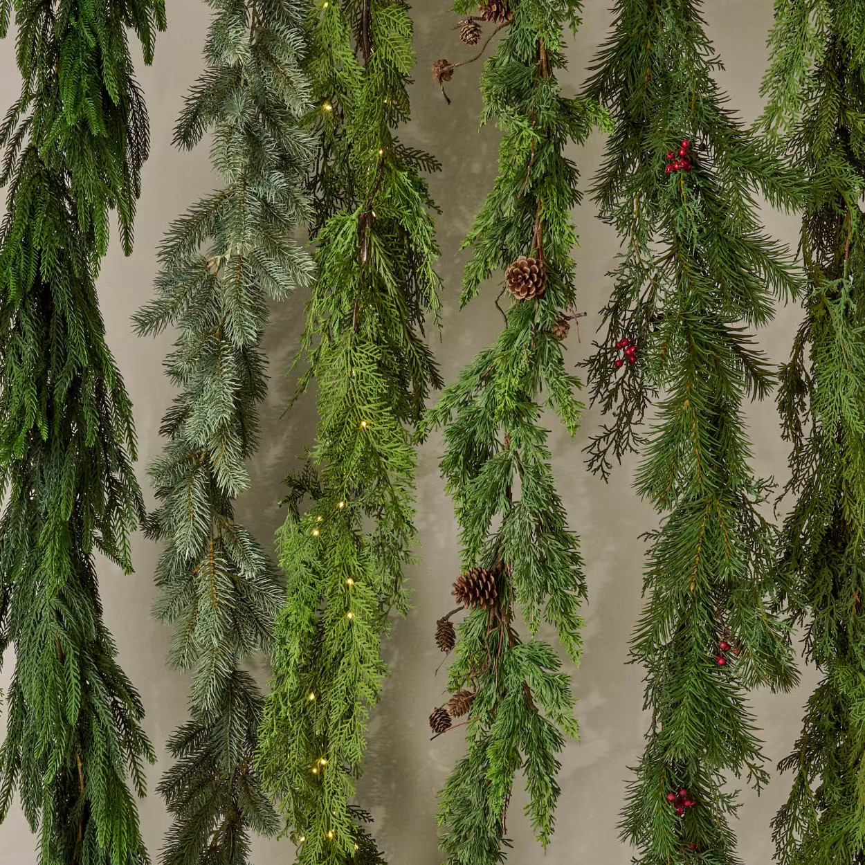 Real Touch Cedar Mix Pre-Lit Garland - 72" | Magnolia