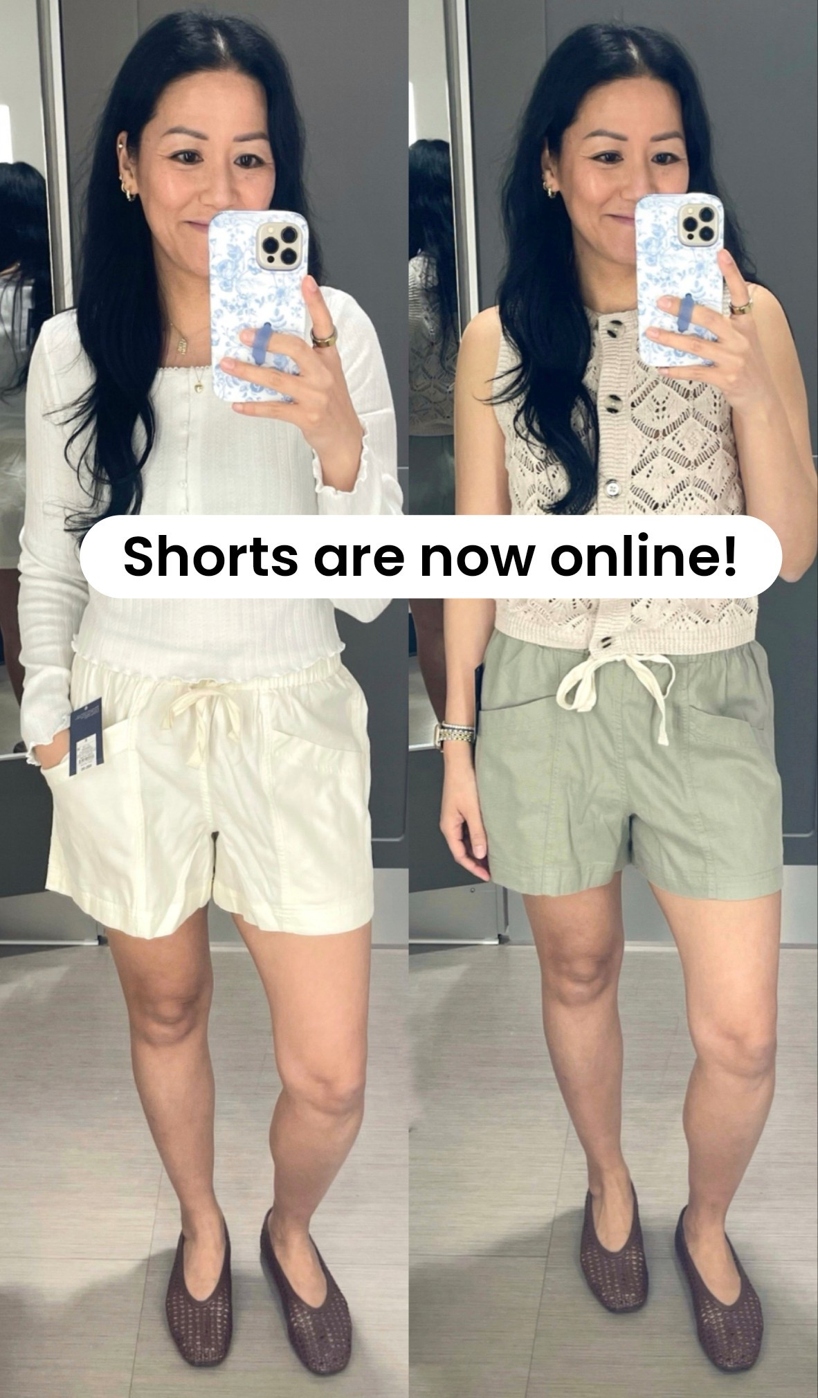 Size small in both tops and shorts
Sized down in flats 

#LTKSaleAlert #LTKOver40 #LTKSeasonal