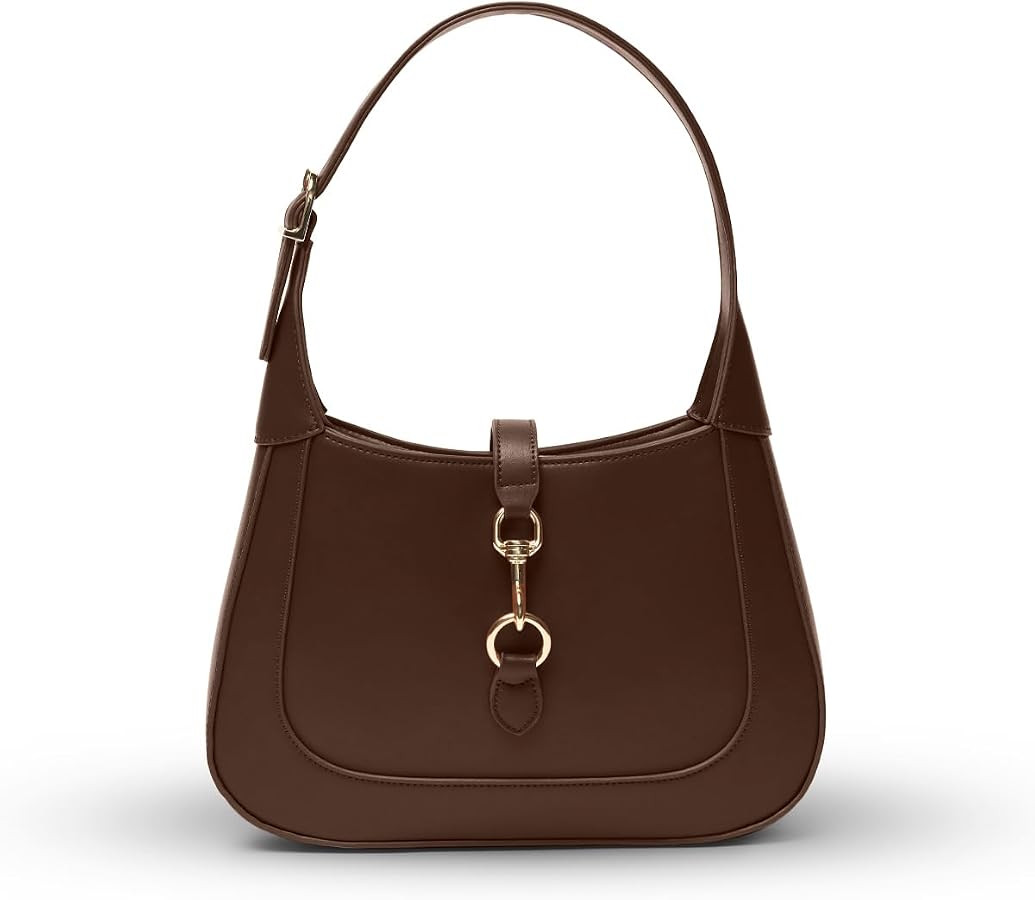 Shoulder Bag for Women, Small Trendy Purse Vegan Leather Adjustable Strap | Amazon (US)