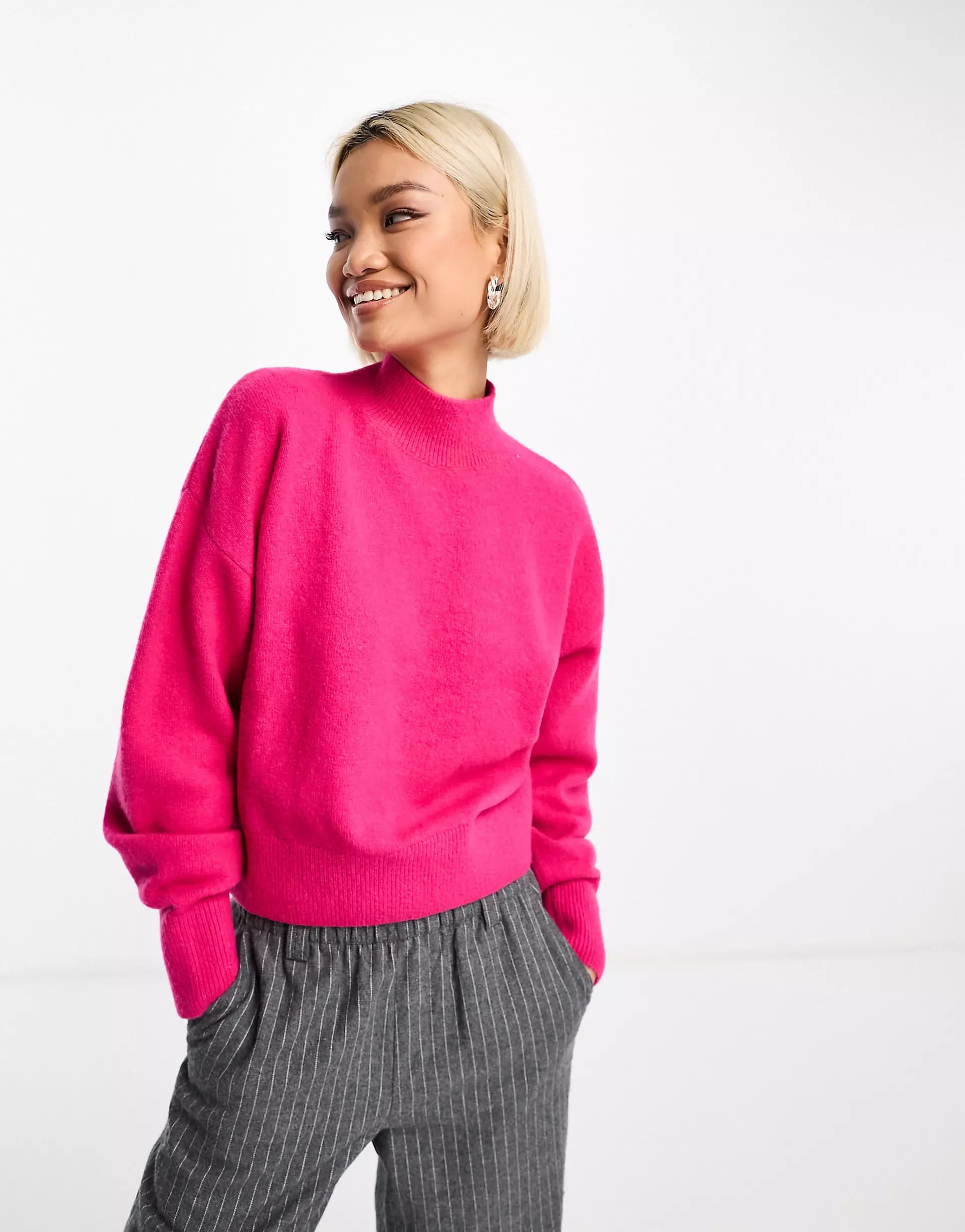 & Other Stories mock neck sweater in pink | ASOS | ASOS (Global)