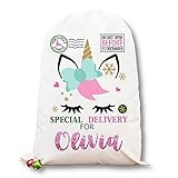 Santa Sack, Unicorn Christmas Santa Sack, Santa Bag, Custom Santa Sack Gift for Girl | Amazon (US)