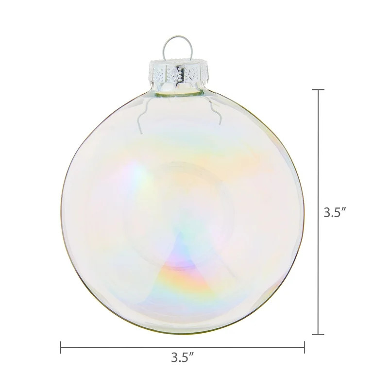 Glass Christmas Ornaments, Iridescent, 7.5 in, 6 Count, by Holiday Time - Walmart.com | Walmart (US)