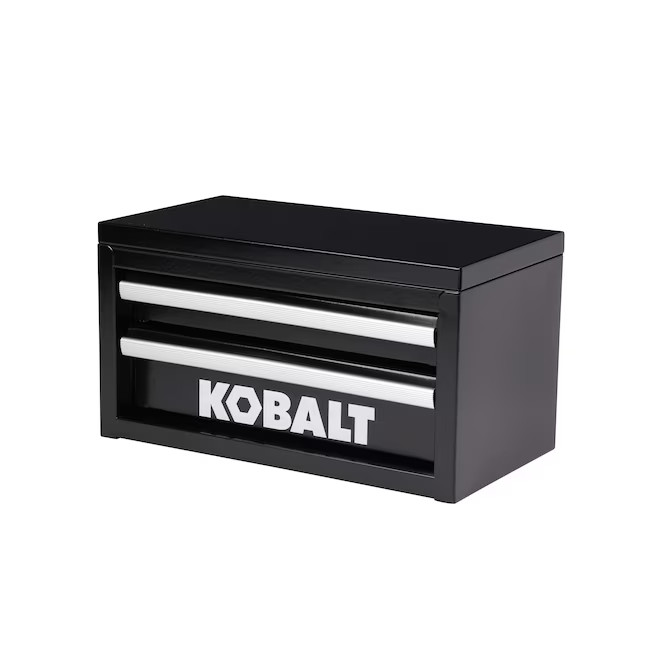 Kobalt Portable tool box 10.83-in W x 5.91-in H x 5.91-in D 2 -Drawer Black Steel Tool Box | Lowe's