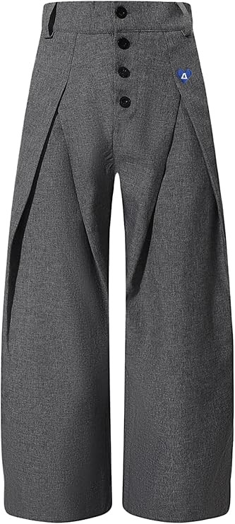 Aelfric Eden Pantalones plisados holgados unisex de pierna ancha, ajuste holgado, informal, ropa ... | Amazon (US)