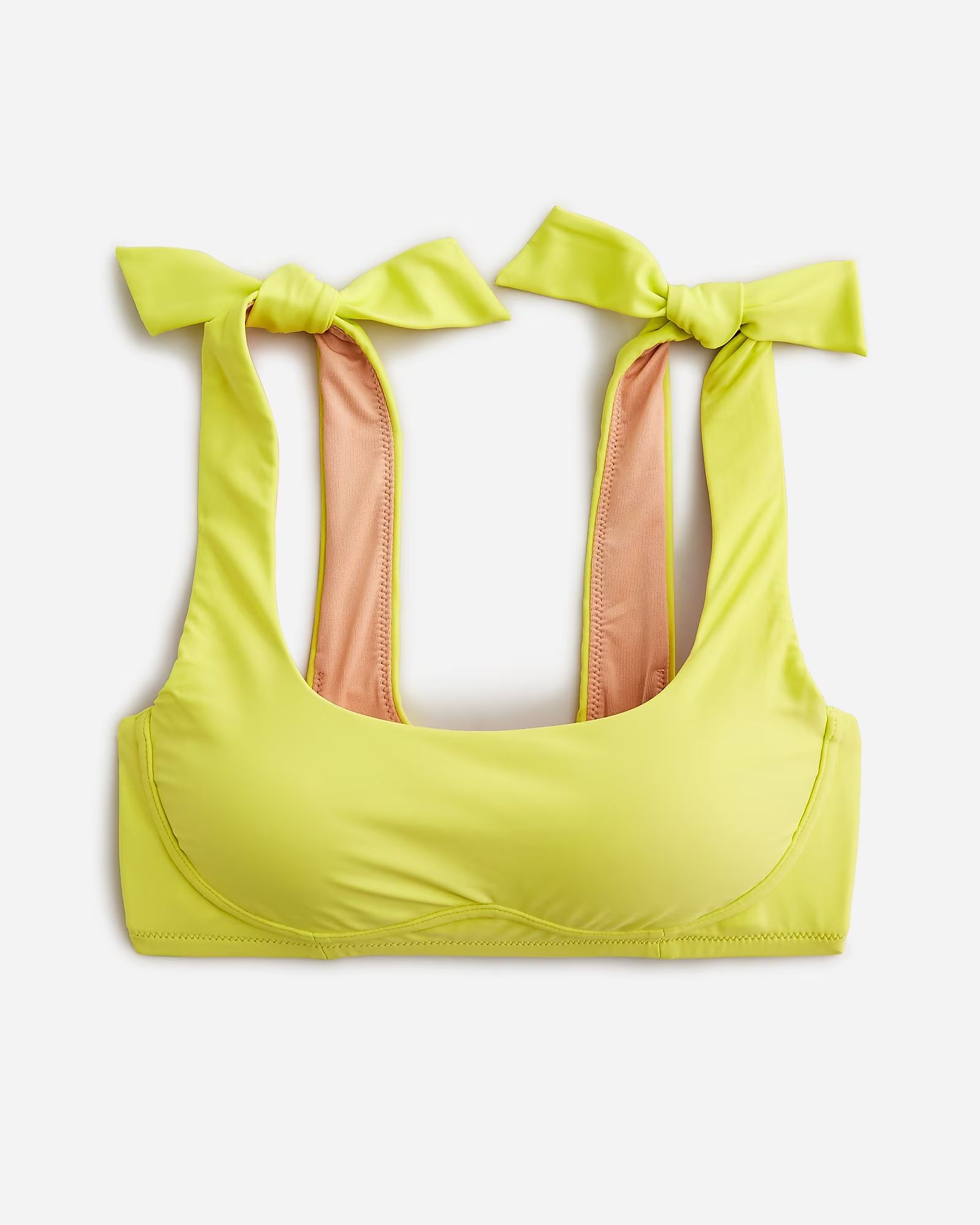 Tie-shoulder scoopneck bikini top | J.Crew US