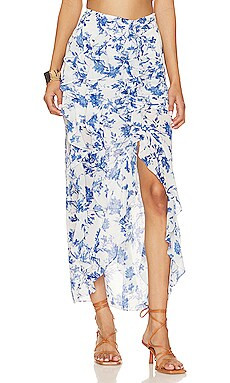 Free People Flounce Around Maxi Skirt in White Combo from Revolve.com | Revolve Clothing (Global)