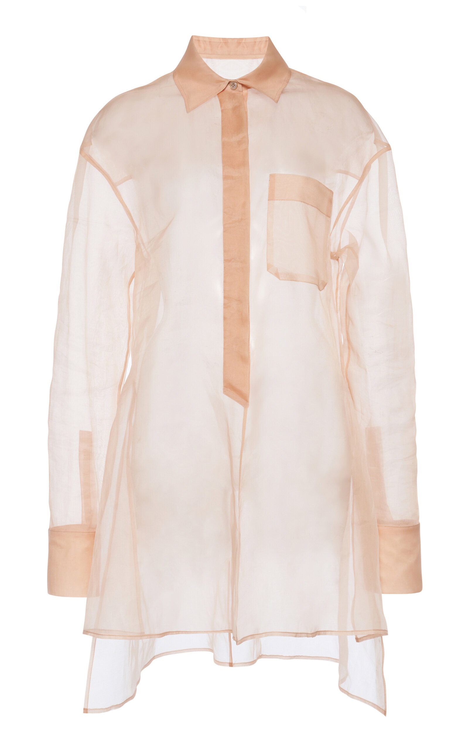 Del Core - Sheer Silk-Organza Shirt - Nude - IT 42 - Moda Operandi | Moda Operandi (Global)