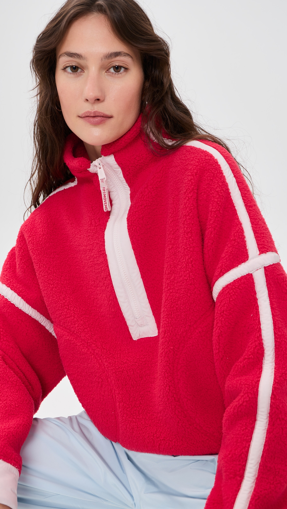 FP Movement Mountain High 1/2 Zip Fleece Candy Apple w/ Pearl L | Shopbop