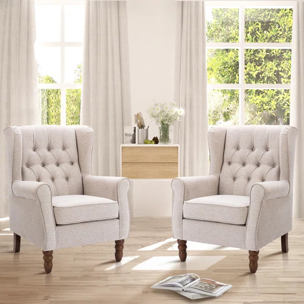 Angiolino Upholstered Button Tufted Small Accent Chair Armchair | Wayfair North America