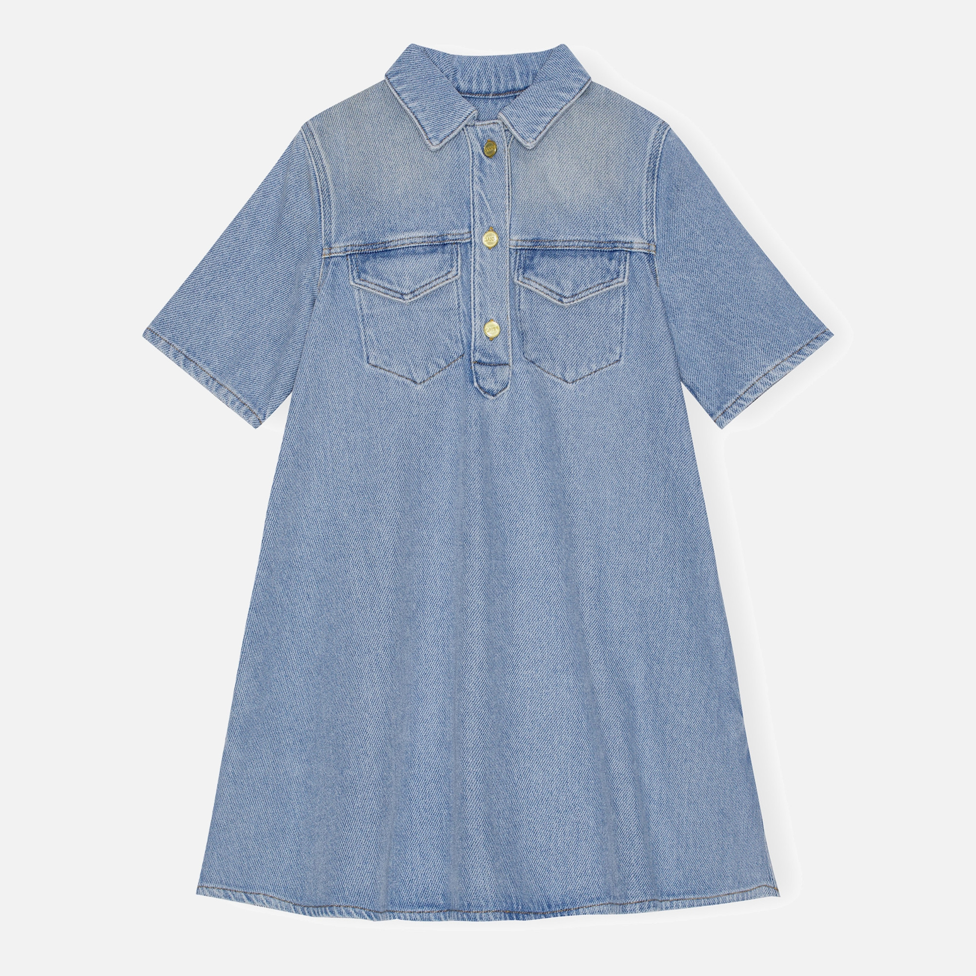 Ganni Denim Mini Dress - EU 34/UK 6 | Coggles | Coggles (Global)