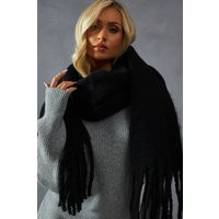 Womens Wool Look Oversized Scarf - black - One Size, Black | Miss Pap UK