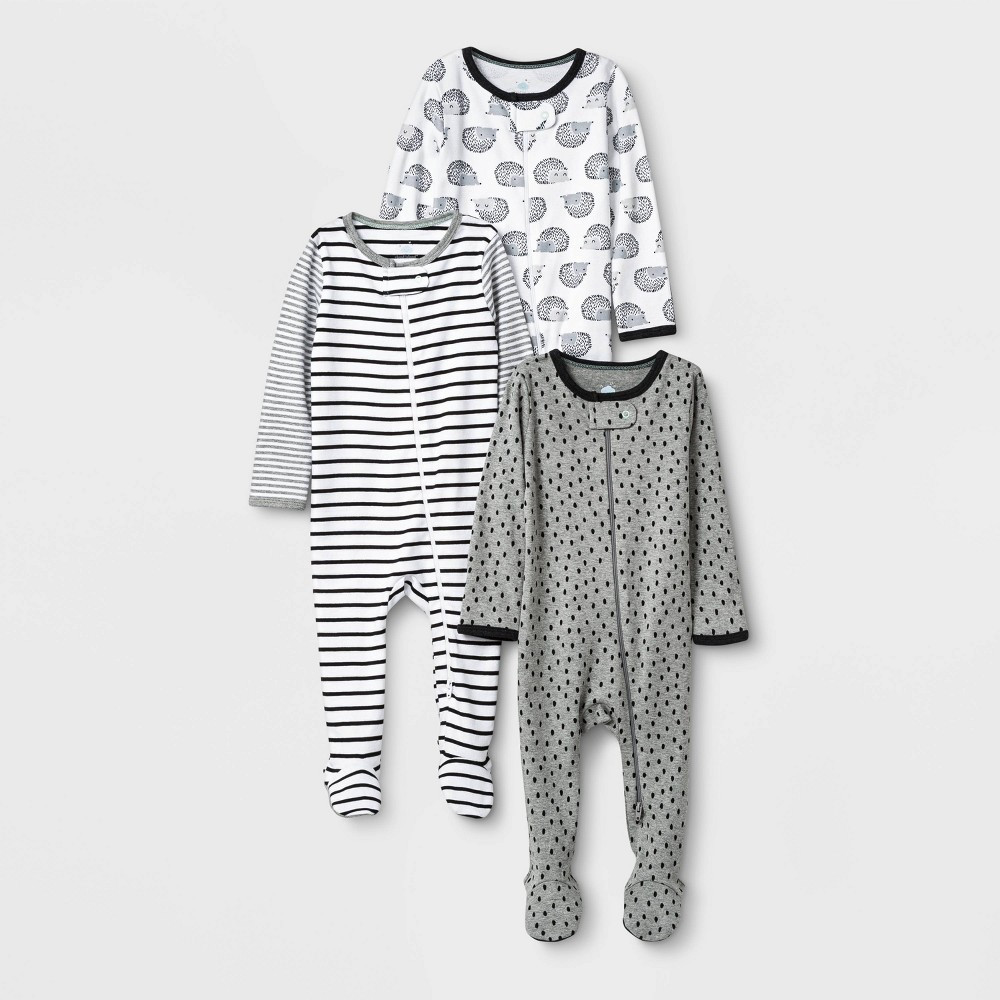 Baby 3pk Zip-Up Sleep N' Play - Cloud Island™ Black | Target