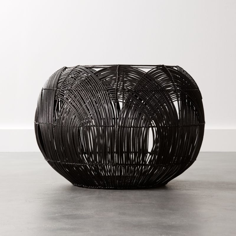 Archer Black Rattan Basket + Reviews | CB2 | CB2