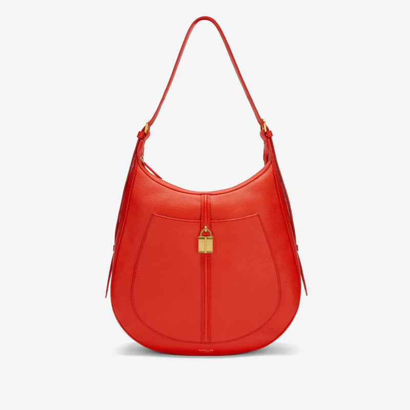 The Siena Hobo | Poppy Red Small Grain | DeMellier | DeMellier