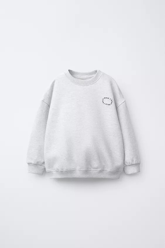 BASIC SWEATSHIRT WITH SLOGAN | Zara UK
