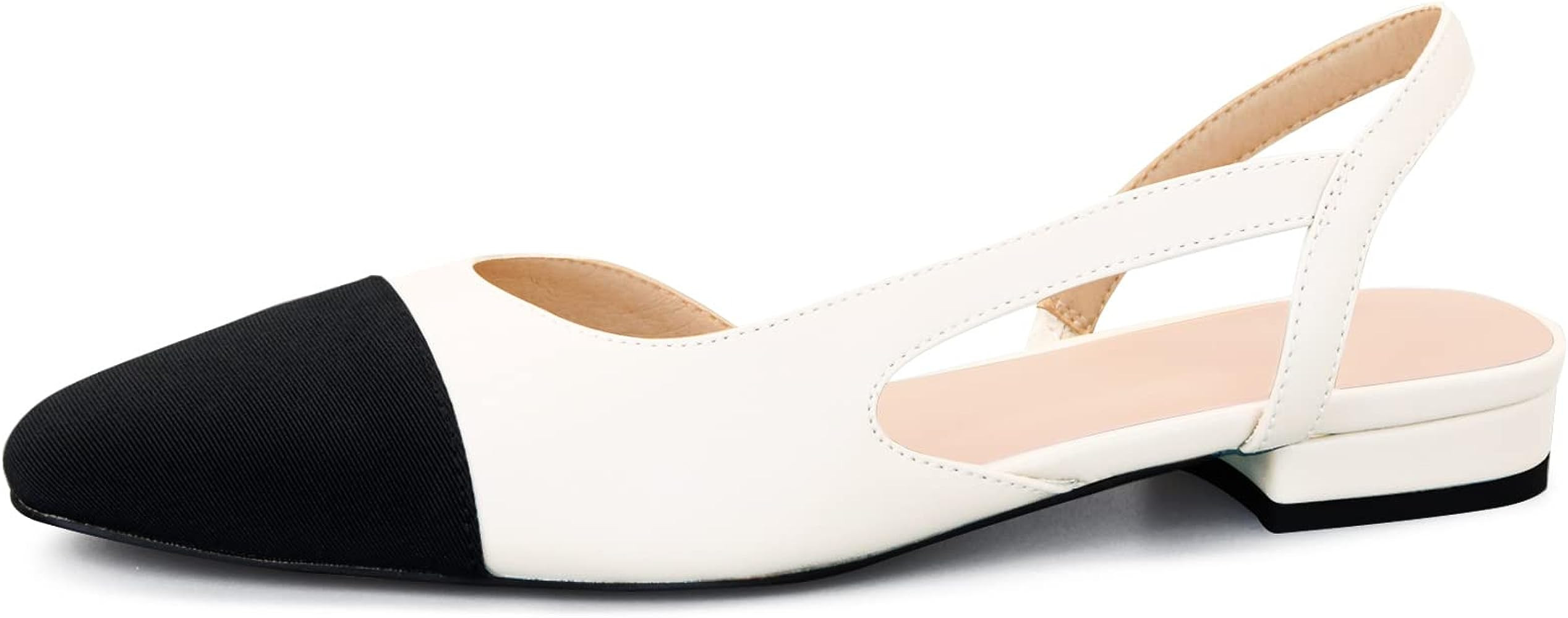 MICIFA Slingback Flats for Women, Round Toe Low Heel Sandals Fashion Splicing Dress Shoes for Wom... | Amazon (US)