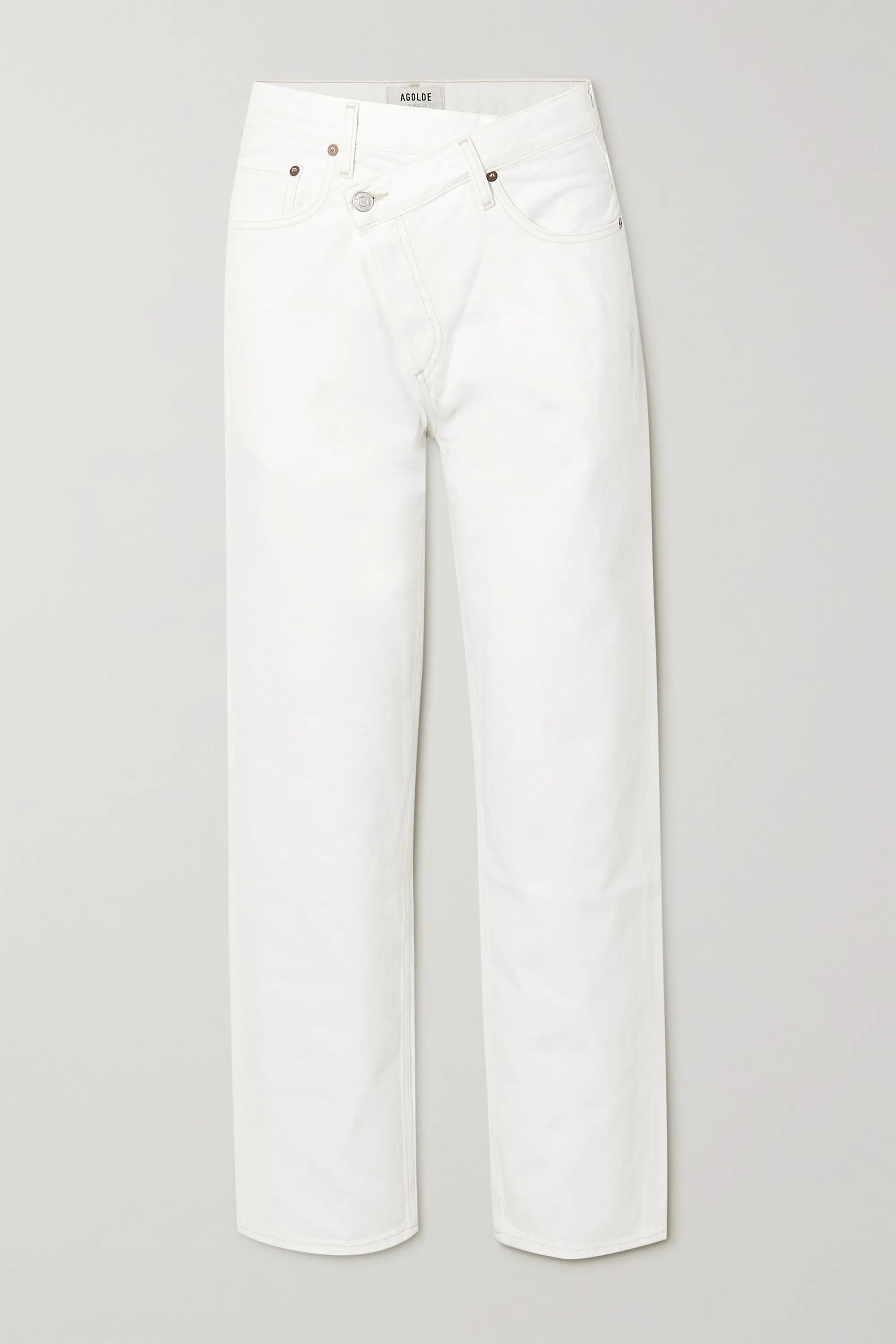 White Criss Cross distressed mid-rise straight-leg jeans | AGOLDE | NET-A-PORTER | NET-A-PORTER (UK & EU)