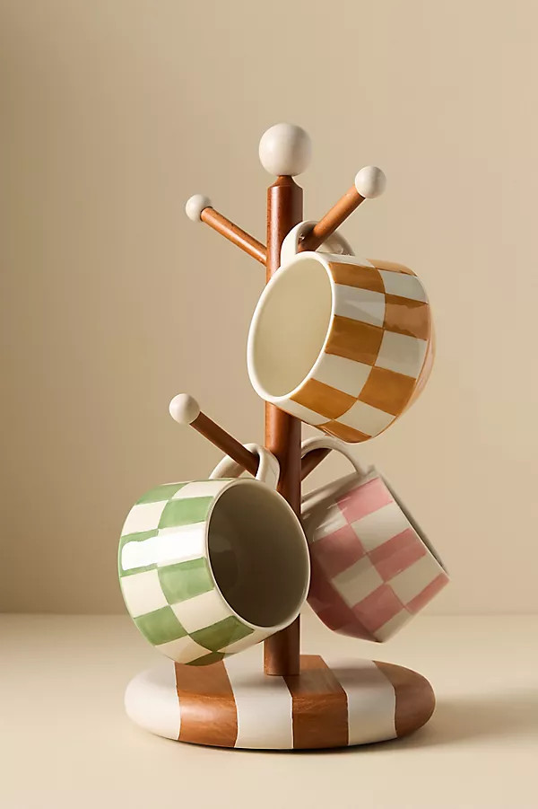 Catania Wooden Mug Tree Rack | Anthropologie (US)