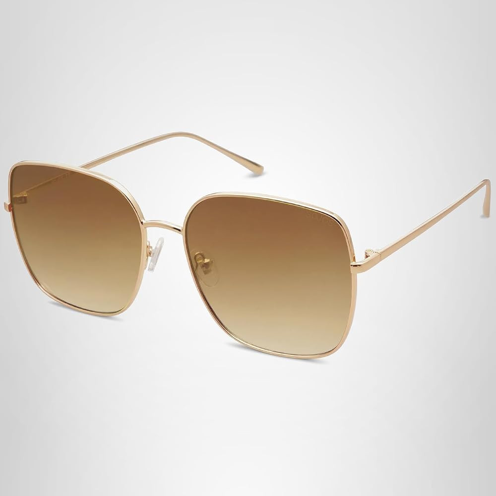 SOJOS Trendy Oversized Square Metal Frame Sunglasses for Women Men Retro Big Flat Lens UV Protect... | Amazon (US)
