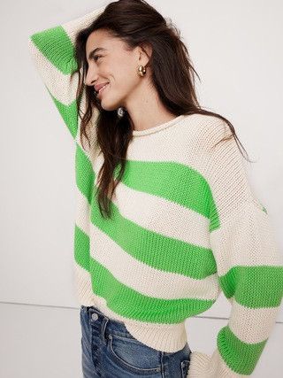 Oversized Cotton Roll-Neck Sweater | Banana Republic (US)