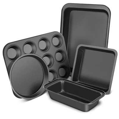 Baking Pans Set, 5-Piece Nonstick Bakeware Sets With Round/Square Cake Pan, Muffin Loaf Roast Pan, Baking Sheets For Oven, Kitchen Cookware Sets Bakin | Wayfair North America