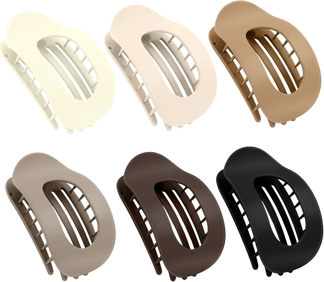 6 PCS Flat Hair Clips for Women and Girls,Matte Flat Claw Clips, Durable French Hold Barrettes fo... | Amazon (US)