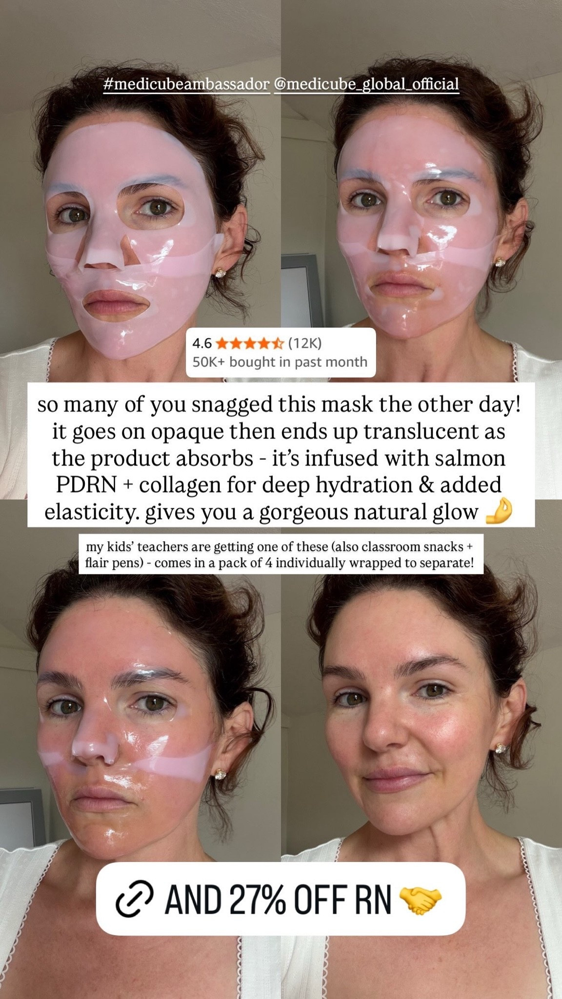 so many of you snagged this mask the other day! it goes on opaque then ends up translucent as the product absorbs - it's infused with salmon PDRN + collagen for deep hydration & added elasticity. gives you a gorgeous natural glow

#LTKgrwm #LTKdayinmylife #LTKBeauty