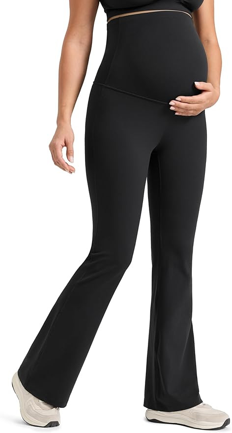 CRZ YOGA Butterlift Maternity Flare Leggings 31" - Workout Yoga Lounge Bootcut Pregnancy Womens P... | Amazon (US)