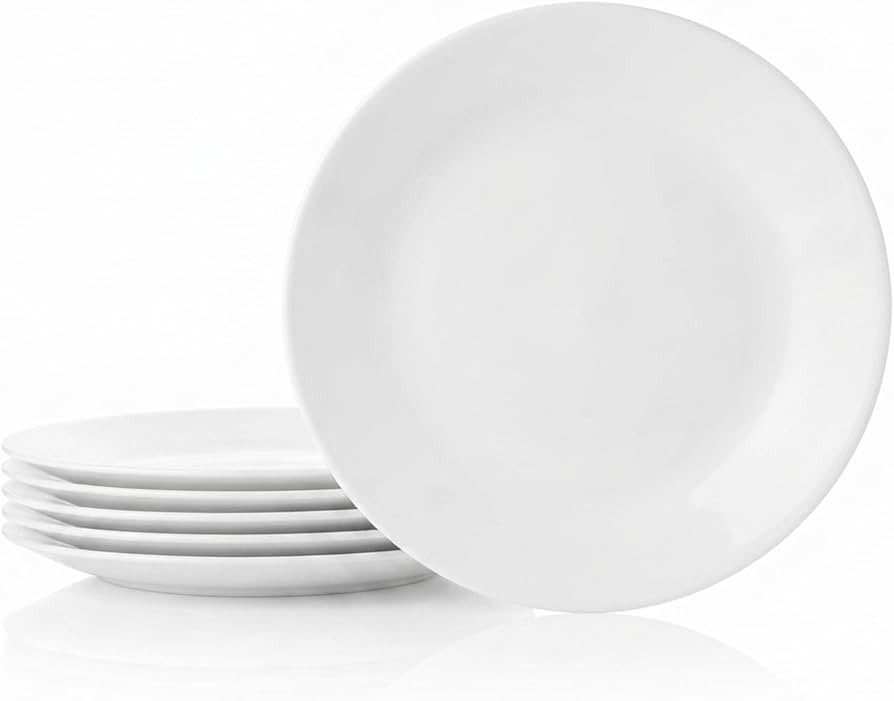 Corelle Vitrelle 6-Piece Salad Appetizer Plate Set Triple Layer Glass and Chip Resistant, 6-3/4-I... | Amazon (US)
